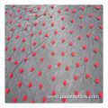 Factory price Heart-shaped pattern sanded flocked fabric